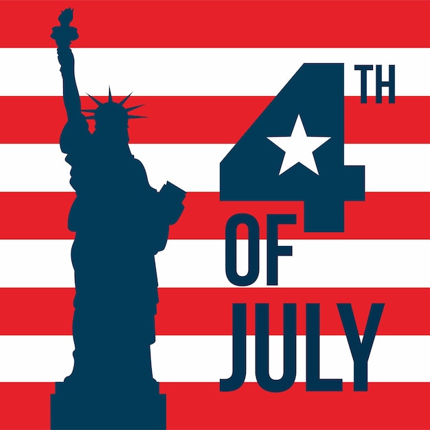 Vector happy independence day greeting card with brush stroke background in united states national flag