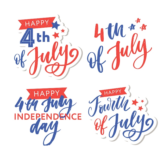 Happy independence day greeting card with font.  illustration.