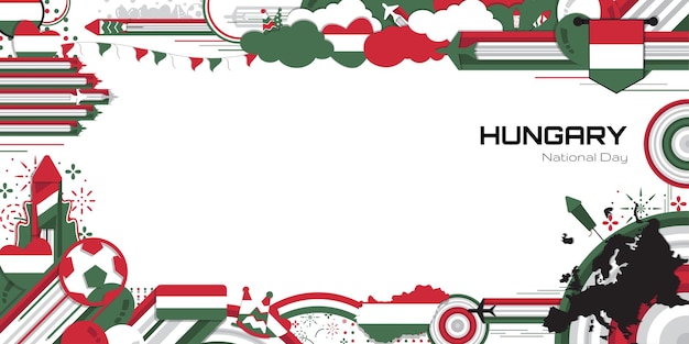 Happy Independence Day of Hungary illustration background design country theme