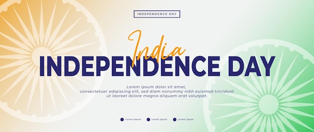 Happy Independence Day India banner met oranje witte en groene vlagelementen