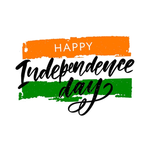 Vector happy independence day india with flag