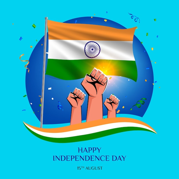 Счастливого дня независимости индии 15 августа фон векторный иллюстрационный дизайн