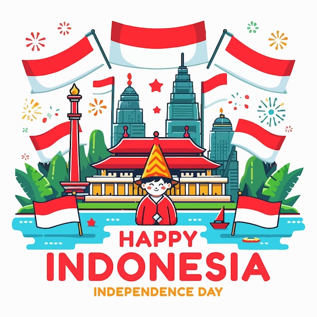 happy independence day indonesia greeting