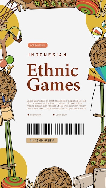伝統的なゲームとインドネシアのベクトルイラストの幸せな独立記念日