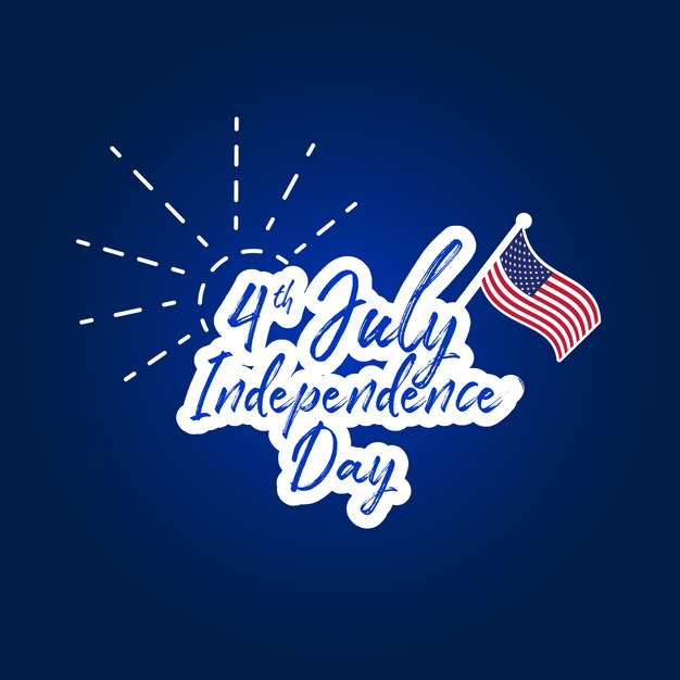 Happy independence day lettering