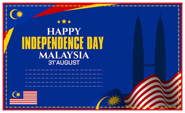 Happy Independence Day Maleisië sjabloonontwerp vector afbeelding