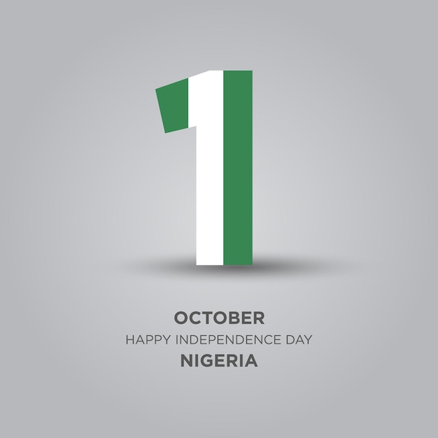 Vector happy independence day nigeria design number 1 made of the nigeria flag