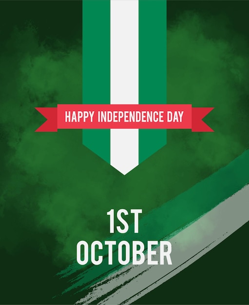 Happy Independence Day of Nigeria, Vector Illustration