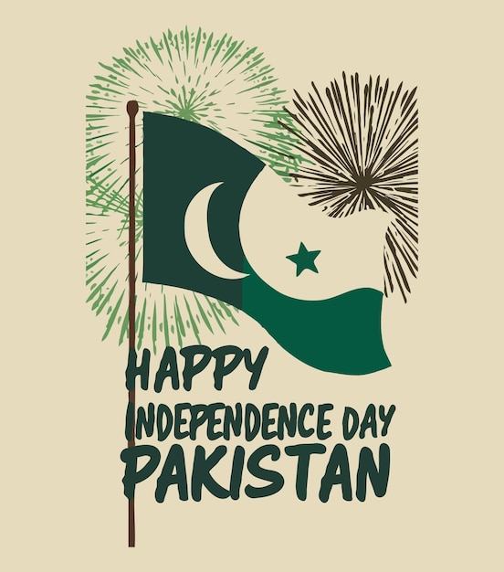 Vector happy independence day pakistan