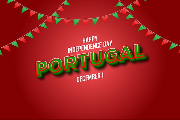 ベクトル 幸せな独立記念日ポルトガル 12 月 1 日