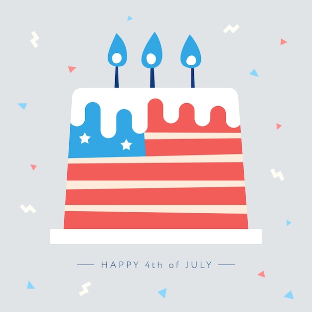 Happy independence day poster usa 4 luglio celebrazione torta