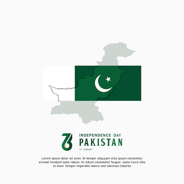 Happy Independence Day Republic Of Pakistan 14 august greeting card with white and green colors design