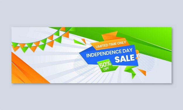 Happy Independence Day sale of 15th August Template for Banner poster and advertising Vector Illu