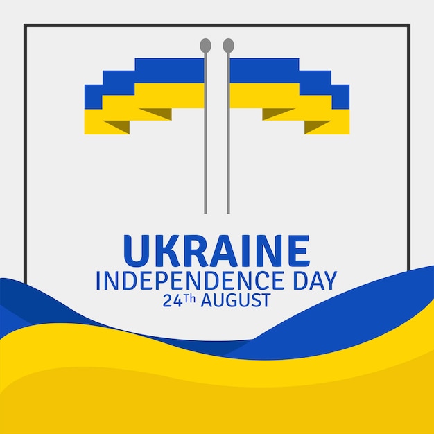 Happy Independence Day of Ukraine August 24th national holiday vector illustration