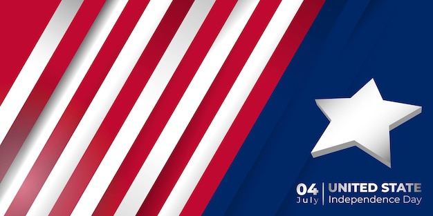 Happy Independence day for United State of America with star shape on american flag design