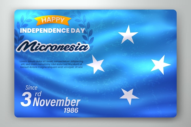 Happy independence day van micronesië met wapperende vlag achtergrond. vectorillustratie