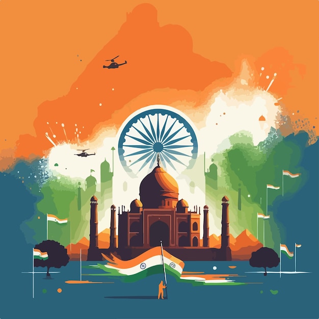 Vector happy indian independence day background vector with flag social media post and banner concept