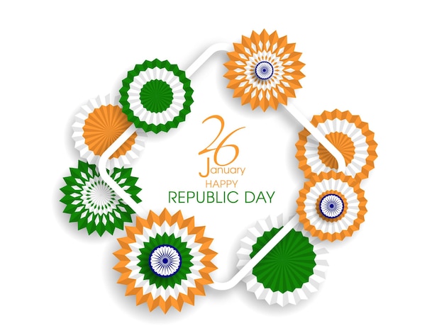 Vector happy indian republic day 26th of january