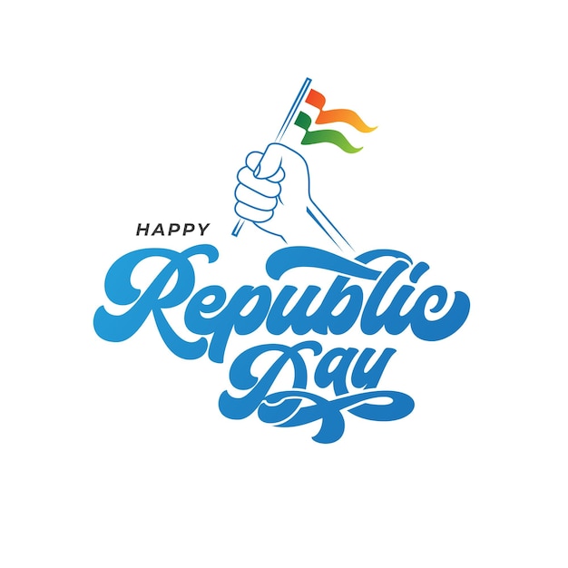 Happy Indian Republic Day Celebration Vector Text Typography Design