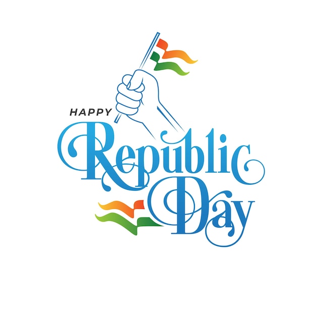 Vector happy indian republic day celebration vector text typography design