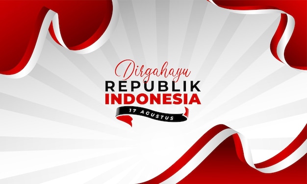 Vettore felice giorno dell'indipendenza dell'indonesia sfondo banner design