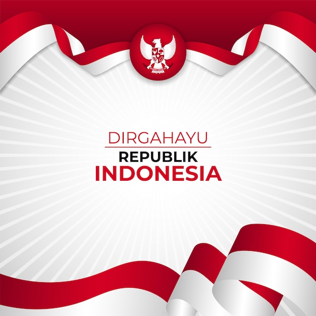 Felice giorno dell'indipendenza dell'indonesia sfondo banner design