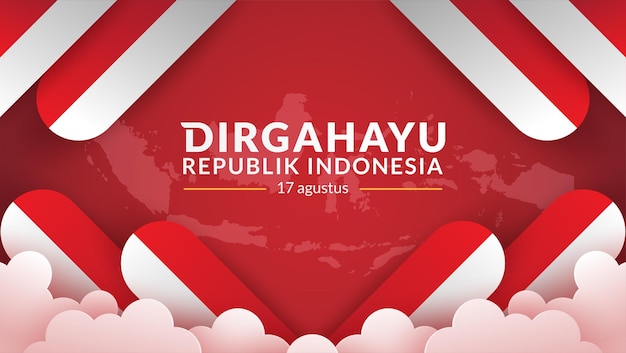 Happy indonesia independence day greeting card