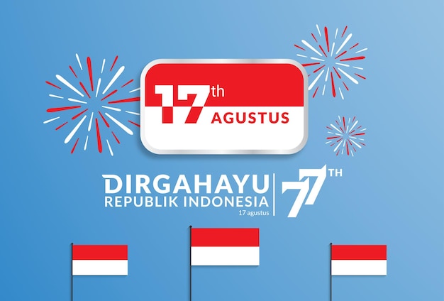 Cartolina d'auguri felice dell'indipendenza dell'indonesia