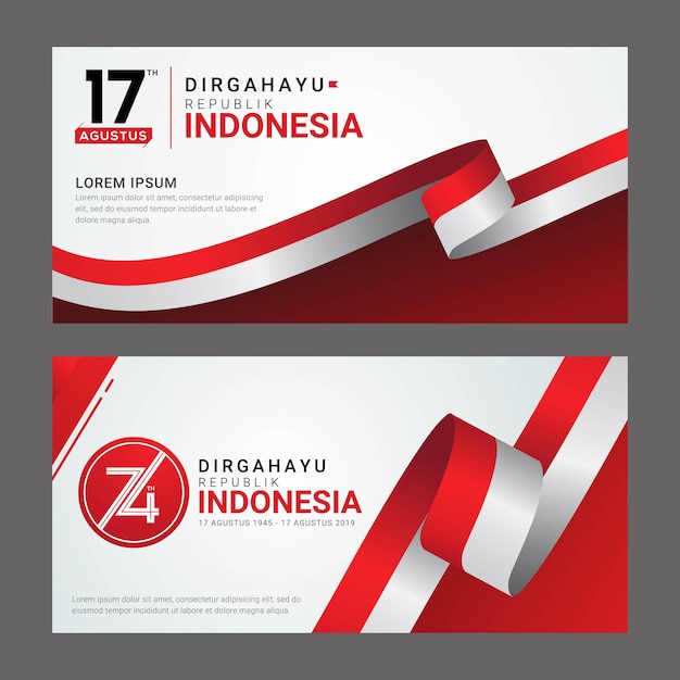 Happy indonesia independence day greeting card