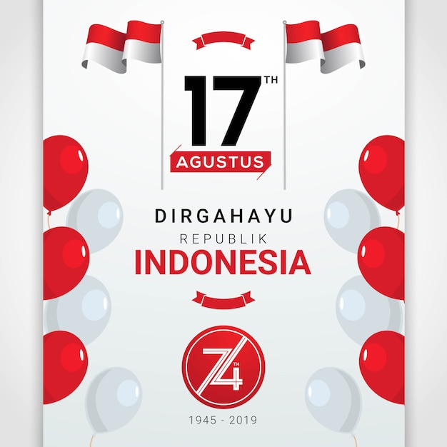 Happy Indonesia Independence day greeting card