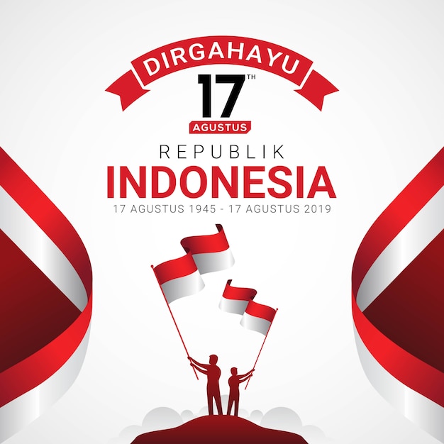 Cartolina d'auguri felice dell'indipendenza dell'indonesia