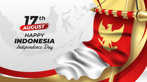 벡터 우아한 배경으로 인도네시아 독립기념일을 축하합니다.