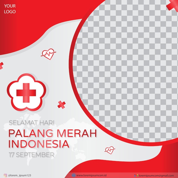 Happy Indonesian Red Cross Day Twibbon vector illustratie ontwerp