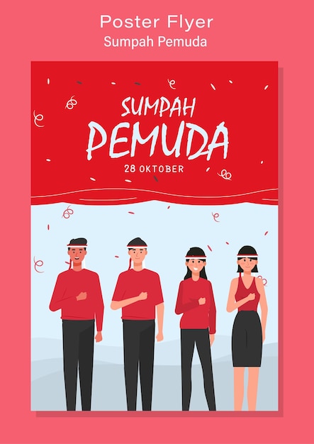 Felice giornata dell'impegno della gioventù indonesiana