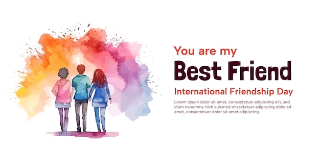 Happy Internasional Friendship Day poster kaart poster illustratie