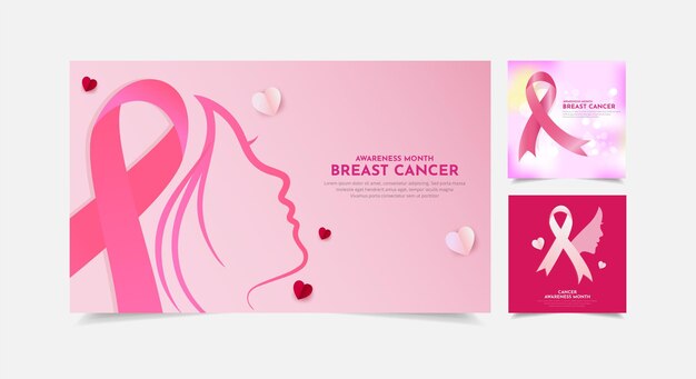 Happy international breast cancer day design stories collection breast cancer day design with pink ribbon vector