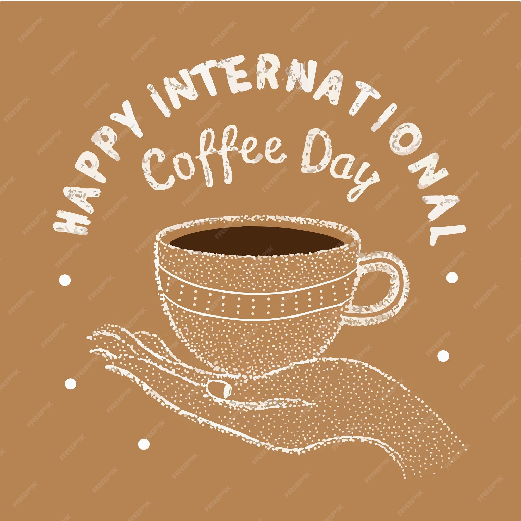 Premium Vector Happy international coffee day flat vector illustration simple design