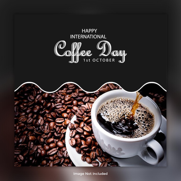 Felice design post giornata internazionale del caffè