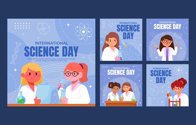 Вектор Счастливого международного дня женщин и девочек в науке