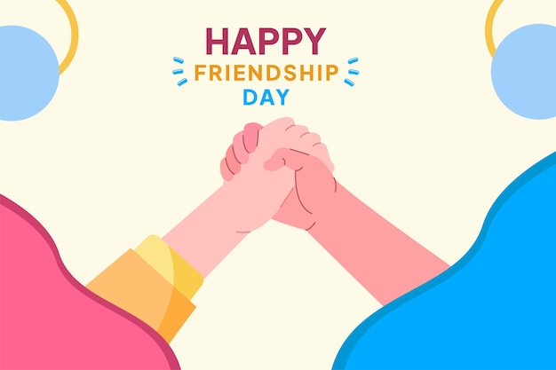 Happy international friendship day Concept Colored flat vector illustration isolated