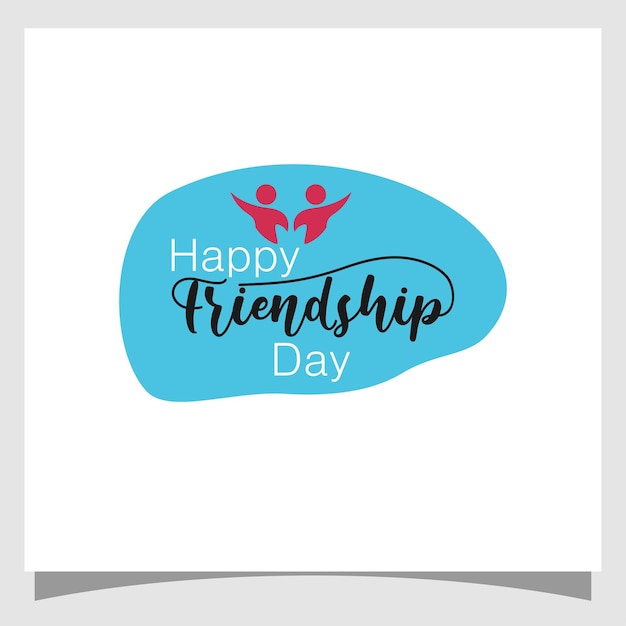 Happy international friendship day logo illustration vector