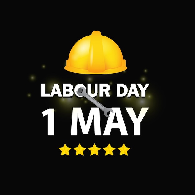 happy international labor day on black background