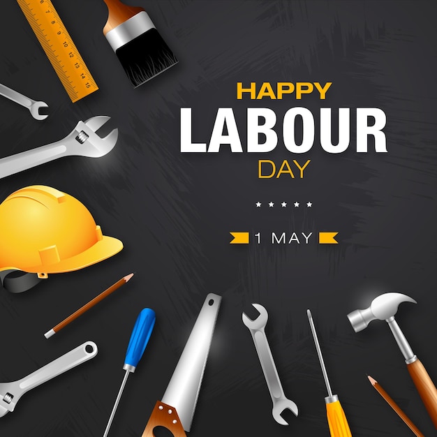 Happy international labour day 1st may day workers day celebration