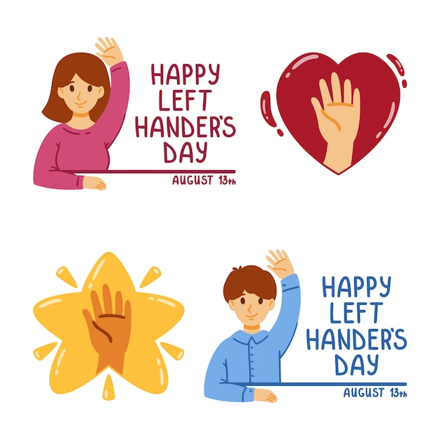 Happy international left handers day. August. illustration