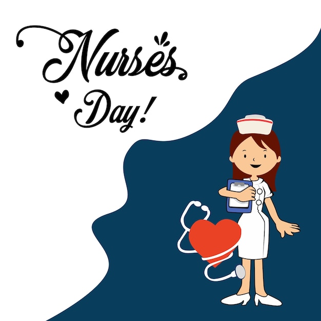 Happy International Nurses Day Vector sjabloonontwerp illustratie