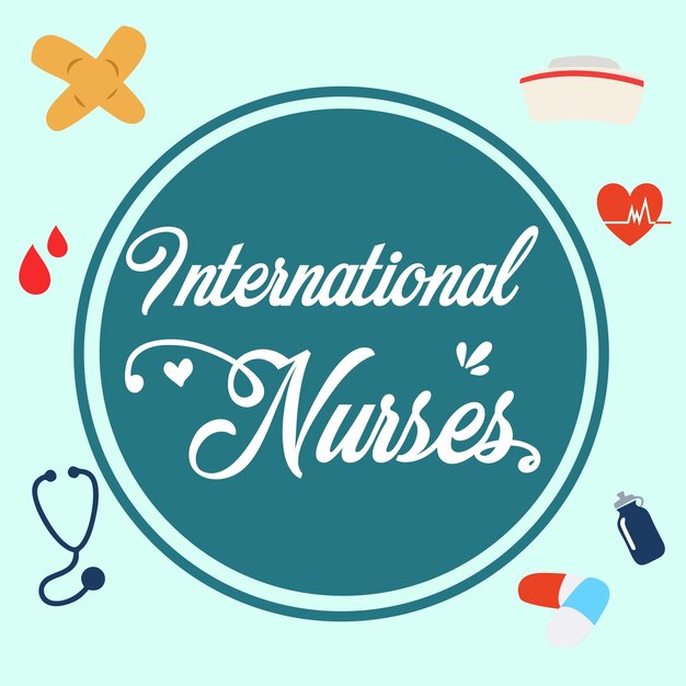 Happy international nurses day vector template design illustration