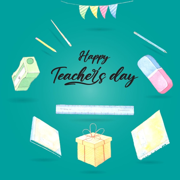 Happy international teacher's day decoration  background