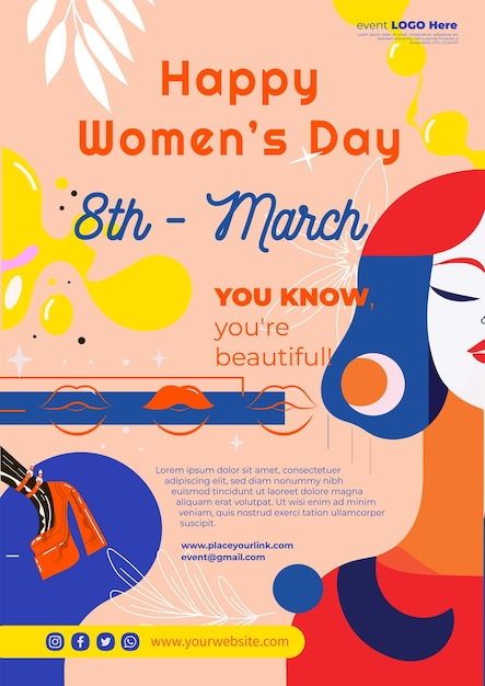 Vector happy international women day poster and flyer vector design