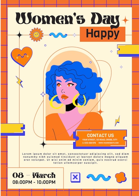 Vector happy international women day poster and flyer vector design