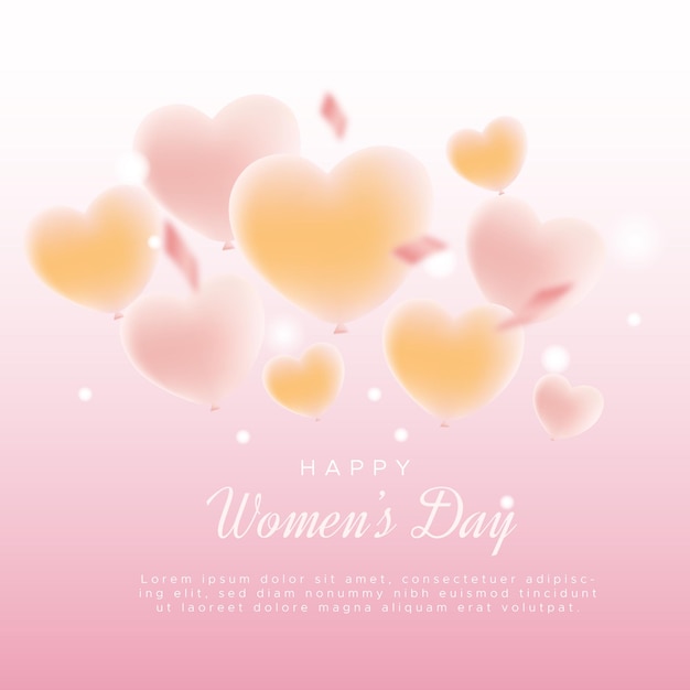 Happy international women's day with love balloons